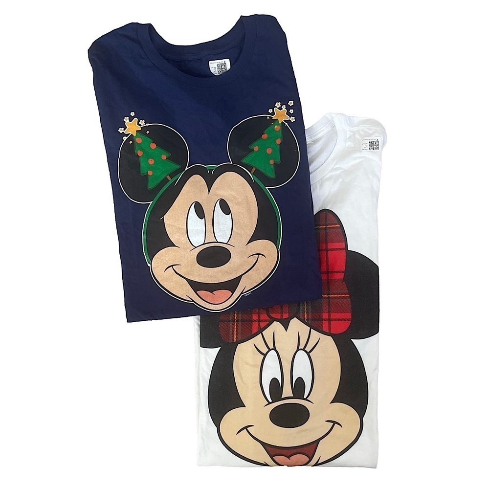 Disney Minnie and Mickey Mouse Christmas Holiday T-shirt Bundle, 3X